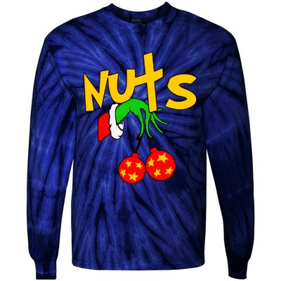 Chest Nuts Couples Matching Christmas Humor Tie-Dye Long Sleeve Shirt