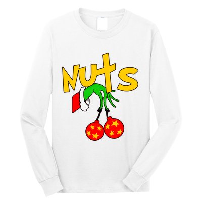 Chest Nuts Couples Matching Christmas Humor Long Sleeve Shirt