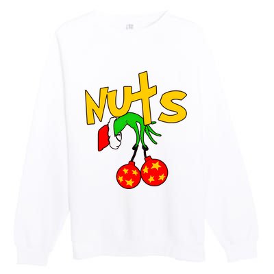 Chest Nuts Couples Matching Christmas Humor Premium Crewneck Sweatshirt