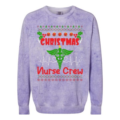 Christmas Nurse Crew Colorblast Crewneck Sweatshirt