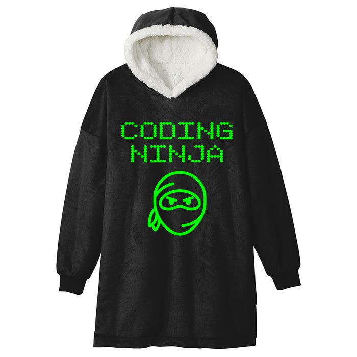 Coding Ninja Computer Programming Web Developer Coder Coding Gift Hooded Wearable Blanket