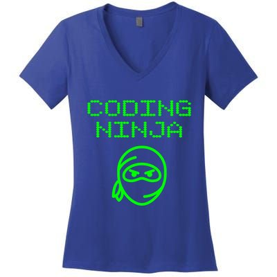 Coding Ninja Computer Programming Web Developer Coder Coding Gift Women's V-Neck T-Shirt