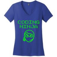 Coding Ninja Computer Programming Web Developer Coder Coding Gift Women's V-Neck T-Shirt