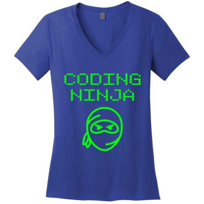 Coding Ninja Computer Programming Web Developer Coder Coding Gift Women's V-Neck T-Shirt