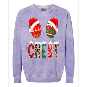 Chest Nuts Couple Christmas Pajama Chestnuts Xmas Gift Colorblast Crewneck Sweatshirt