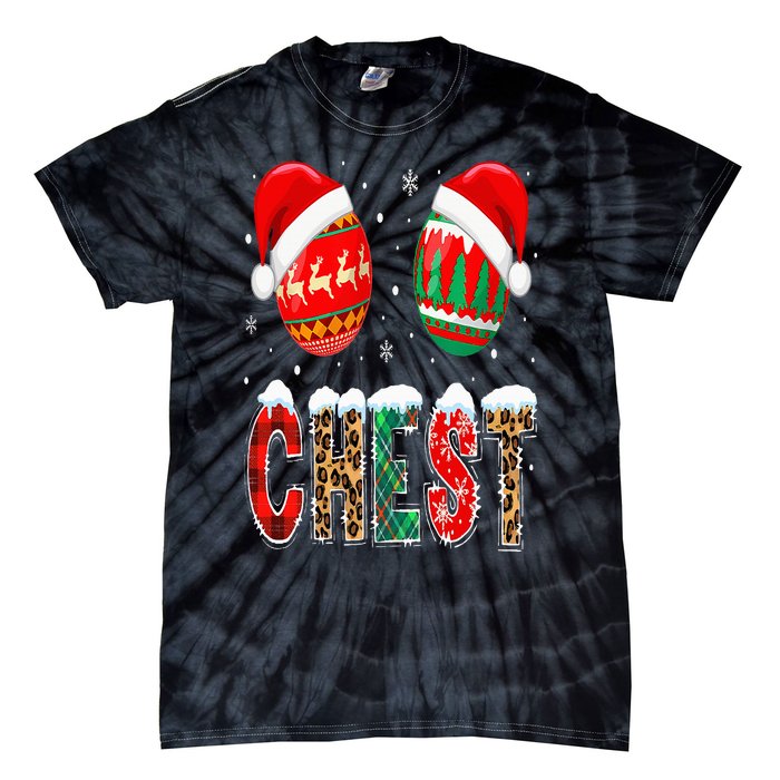 Chest Nuts Couple Christmas Pajama Chestnuts Xmas Gift Tie-Dye T-Shirt