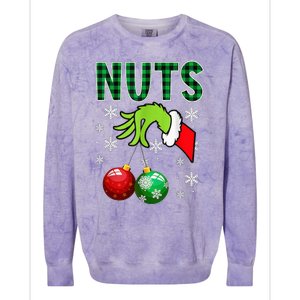 Chest Nuts Christmas Funny Matching Couple Chestnuts Colorblast Crewneck Sweatshirt