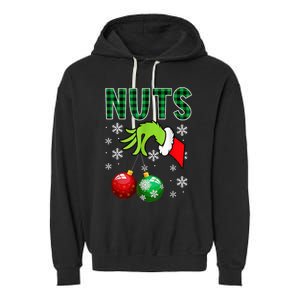 Chest Nuts Christmas Funny Matching Couple Chestnuts Garment-Dyed Fleece Hoodie