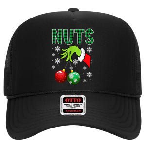 Chest Nuts Christmas Funny Matching Couple Chestnuts High Crown Mesh Back Trucker Hat