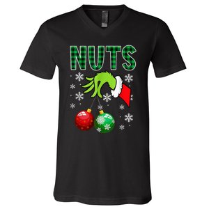 Chest Nuts Christmas Funny Matching Couple Chestnuts V-Neck T-Shirt