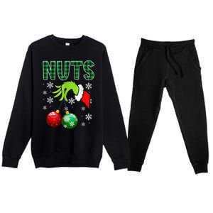 Chest Nuts Christmas Funny Matching Couple Chestnuts Premium Crewneck Sweatsuit Set