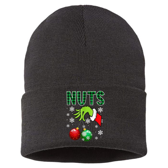 Chest Nuts Christmas Funny Matching Couple Chestnuts Sustainable Knit Beanie