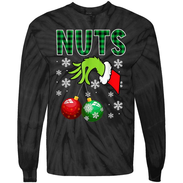 Chest Nuts Christmas Funny Matching Couple Chestnuts Tie-Dye Long Sleeve Shirt