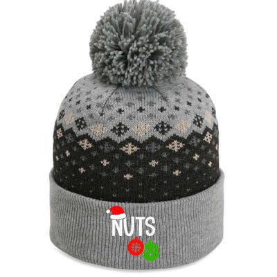 Chest Nuts Christmas Funny Matching Couple Chestnuts  The Baniff Cuffed Pom Beanie