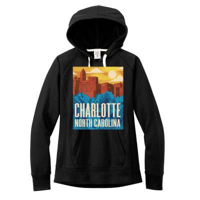 Charlotte North Carolina City Sunset Women's Fleece Hoodie