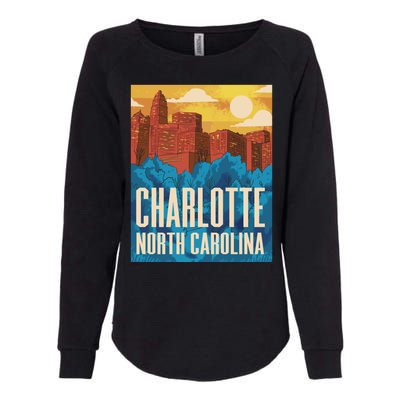 Charlotte North Carolina City Sunset Womens California Wash Sweatshirt