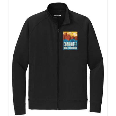 Charlotte North Carolina City Sunset Stretch Full-Zip Cadet Jacket