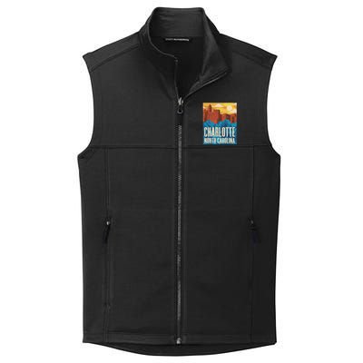 Charlotte North Carolina City Sunset Collective Smooth Fleece Vest