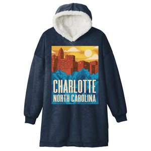 Charlotte North Carolina City Sunset Hooded Wearable Blanket