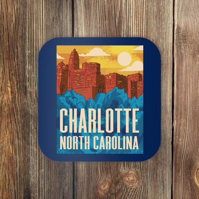 Charlotte North Carolina City Sunset Coaster