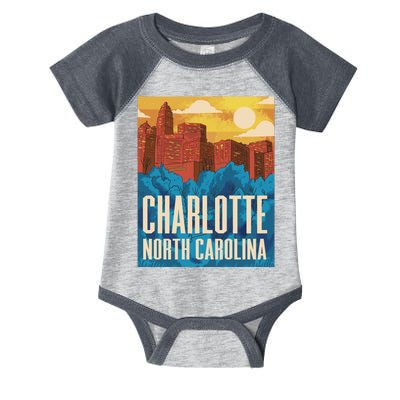 Charlotte North Carolina City Sunset Infant Baby Jersey Bodysuit