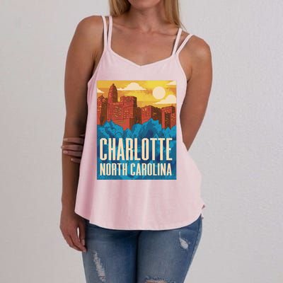 Charlotte North Carolina City Sunset Women's Strappy Tank