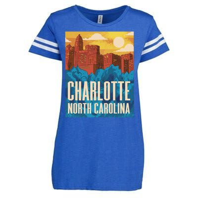 Charlotte North Carolina City Sunset Enza Ladies Jersey Football T-Shirt