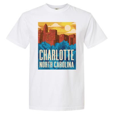 Charlotte North Carolina City Sunset Garment-Dyed Heavyweight T-Shirt