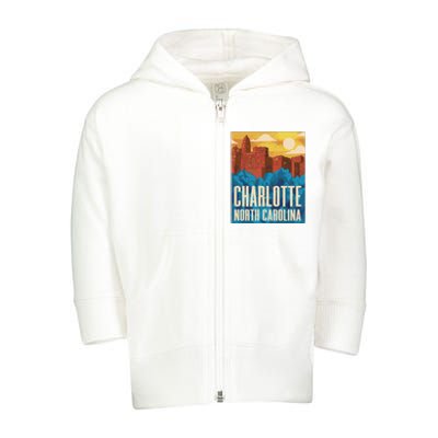 Charlotte North Carolina City Sunset Toddler Zip Fleece Hoodie