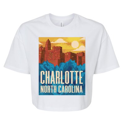 Charlotte North Carolina City Sunset Bella+Canvas Jersey Crop Tee