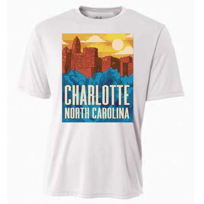 Charlotte North Carolina City Sunset Cooling Performance Crew T-Shirt