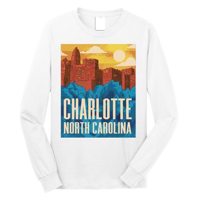 Charlotte North Carolina City Sunset Long Sleeve Shirt