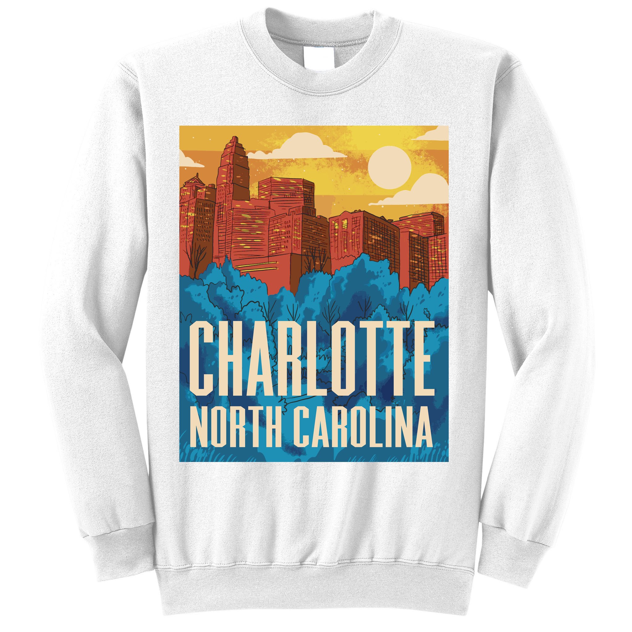 Charlotte North Carolina City Sunset Sweatshirt