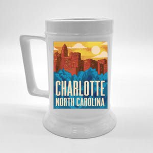 Charlotte North Carolina City Sunset Beer Stein