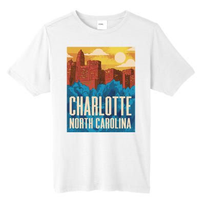 Charlotte North Carolina City Sunset Tall Fusion ChromaSoft Performance T-Shirt