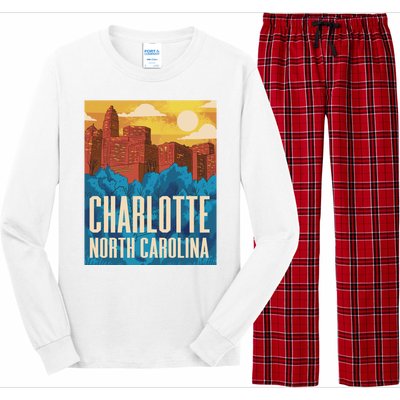 Charlotte North Carolina City Sunset Long Sleeve Pajama Set