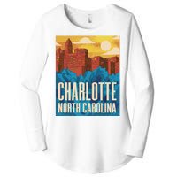 Charlotte North Carolina City Sunset Women's Perfect Tri Tunic Long Sleeve Shirt