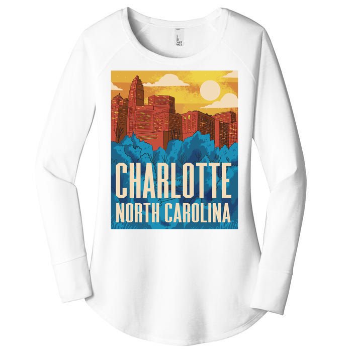 Charlotte North Carolina City Sunset Women's Perfect Tri Tunic Long Sleeve Shirt