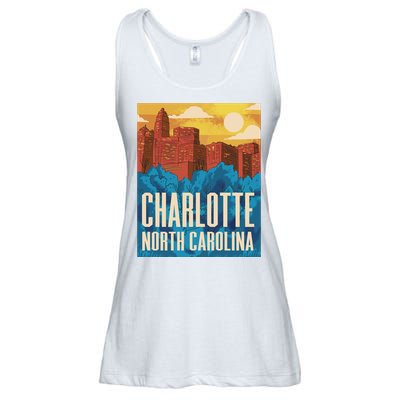 Charlotte North Carolina City Sunset Ladies Essential Flowy Tank