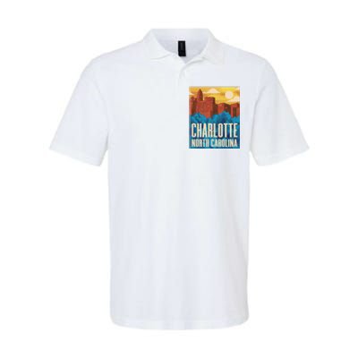 Charlotte North Carolina City Sunset Softstyle Adult Sport Polo