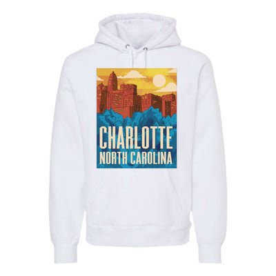 Charlotte North Carolina City Sunset Premium Hoodie