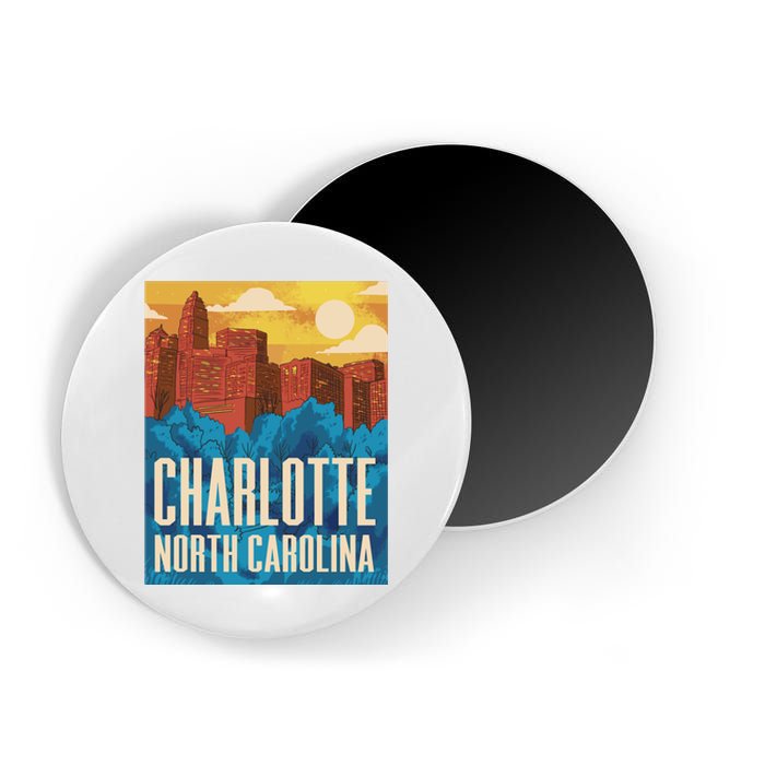 Charlotte North Carolina City Sunset Magnet