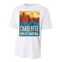 Charlotte North Carolina City Sunset Performance Sprint T-Shirt