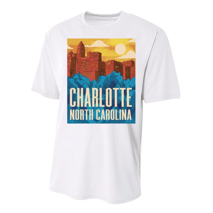 Charlotte North Carolina City Sunset Performance Sprint T-Shirt