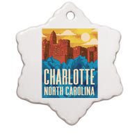 Charlotte North Carolina City Sunset Ceramic Star Ornament