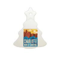 Charlotte North Carolina City Sunset Ceramic Tree Ornament