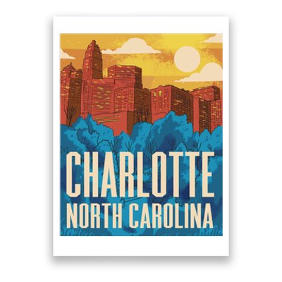 Charlotte North Carolina City Sunset Poster