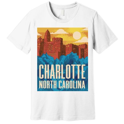 Charlotte North Carolina City Sunset Premium T-Shirt