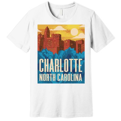 Charlotte North Carolina City Sunset Premium T-Shirt