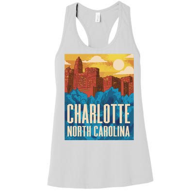 Charlotte North Carolina City Sunset Women's Racerback Tank